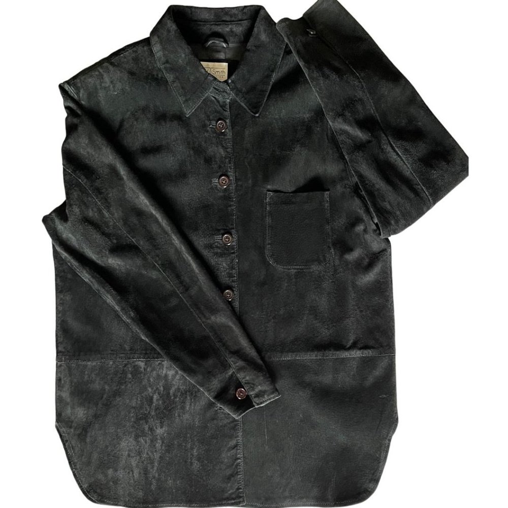 Vintage WILLI SMITH Women's Black Suede Shirt Jacket